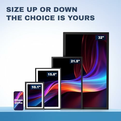 Different device screen sizes from phone to large monitor.