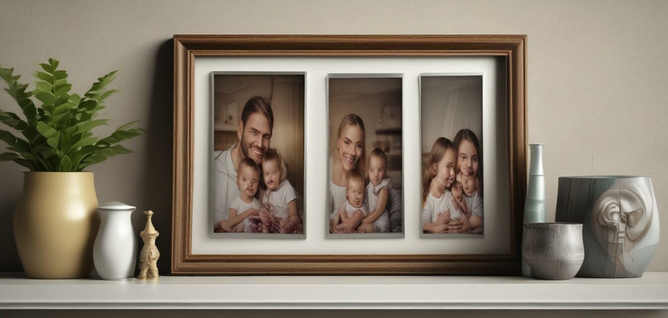 Digital photo frame on shelf