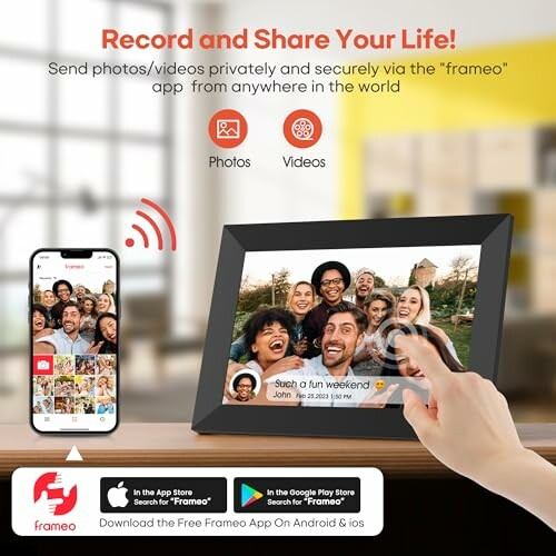 Frameo app for sharing photos and videos securely.